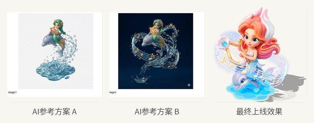 小美人鱼装饰：AI参考方案与最终上线效果